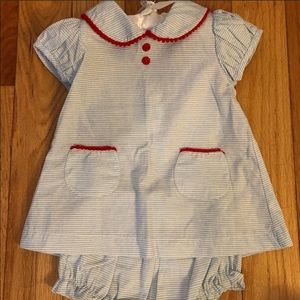 Blue and White Striped Dress